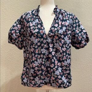 Floral Navy Blouse by NATION SZ M